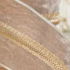 4" x 5 Yard Taupe Velvet Metallic Edge Ribbon