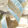 4" x 5 Yard Trim Velvet Metallic Back Ribbon