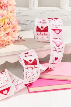 2.5" x 10 Yard Valentine Letters Ribbon