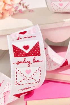 2.5" x 10 Yard Valentine Letters Ribbon