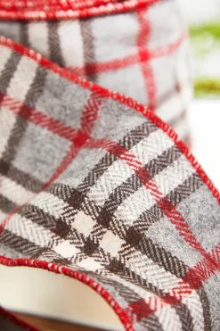 4" x 5 Yard Wool Check Plaid Ribbon