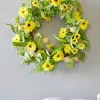 24" Yellow Mixed Gerbera Daisy Wreath